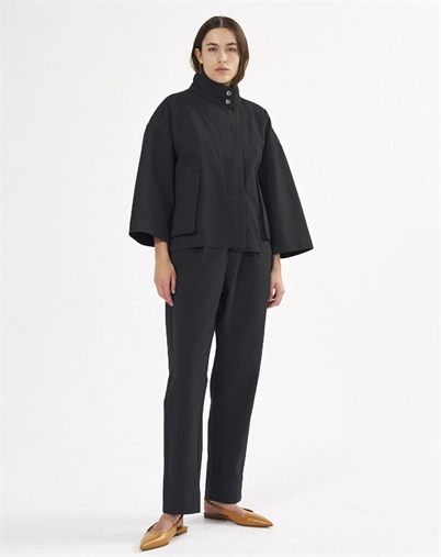 Rabens Saloner - Raina Canvas Light Pleat Bukser - Faded Black